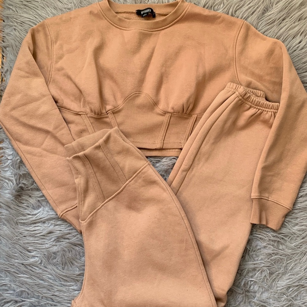 Missguided Beige Corset Sweatsuit
